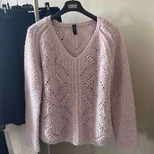 Marc Cain Lilac Open Knit Spring Sweater